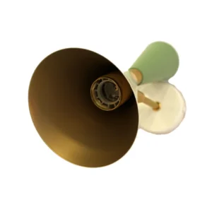 Aplique cono 1 luz verde beige detalle pantalla