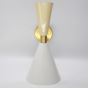 Aplique de pared mid century beige y blanco