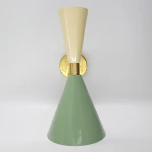 Aplique de pared mid century beige y verde oliva