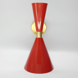 Aplique de pared mid century rojo