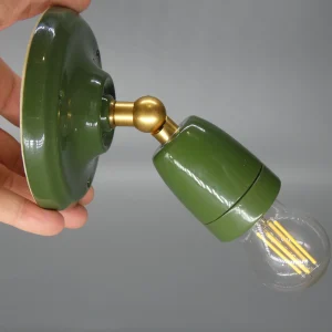 aplique ceramico lur verde con bombilla