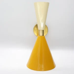 aplique mid century beige y mostaza