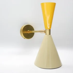 aplique vintage colores beige y mostaza con laton de lado