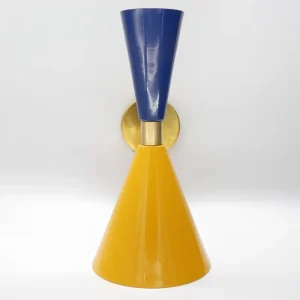 aplique vintage laton azul y amarillo