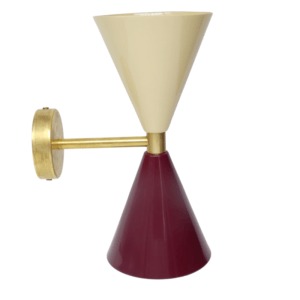 aplique vintage dos conos medianos beige y granate