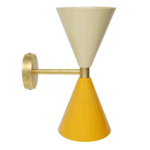 aplique vintage dos conos medianos beige y mostaza