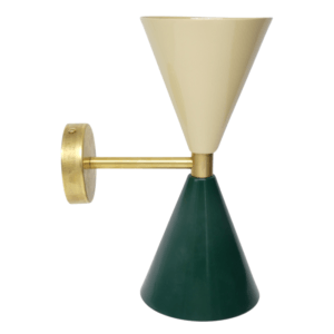 aplique vintage dos conos medianos veige y verde botella