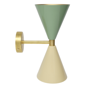 aplique vintage dos conos medianos verde oliva y beige