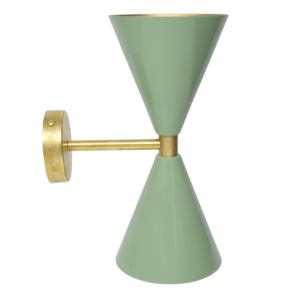 aplique vintage dos conos medianos verde oliva