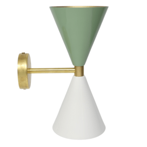 plique vintage dos conos medianos verde oliva y blanco