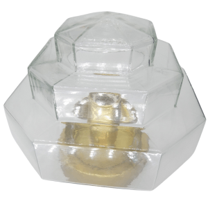 aplique vintage tulipa transparente y laton