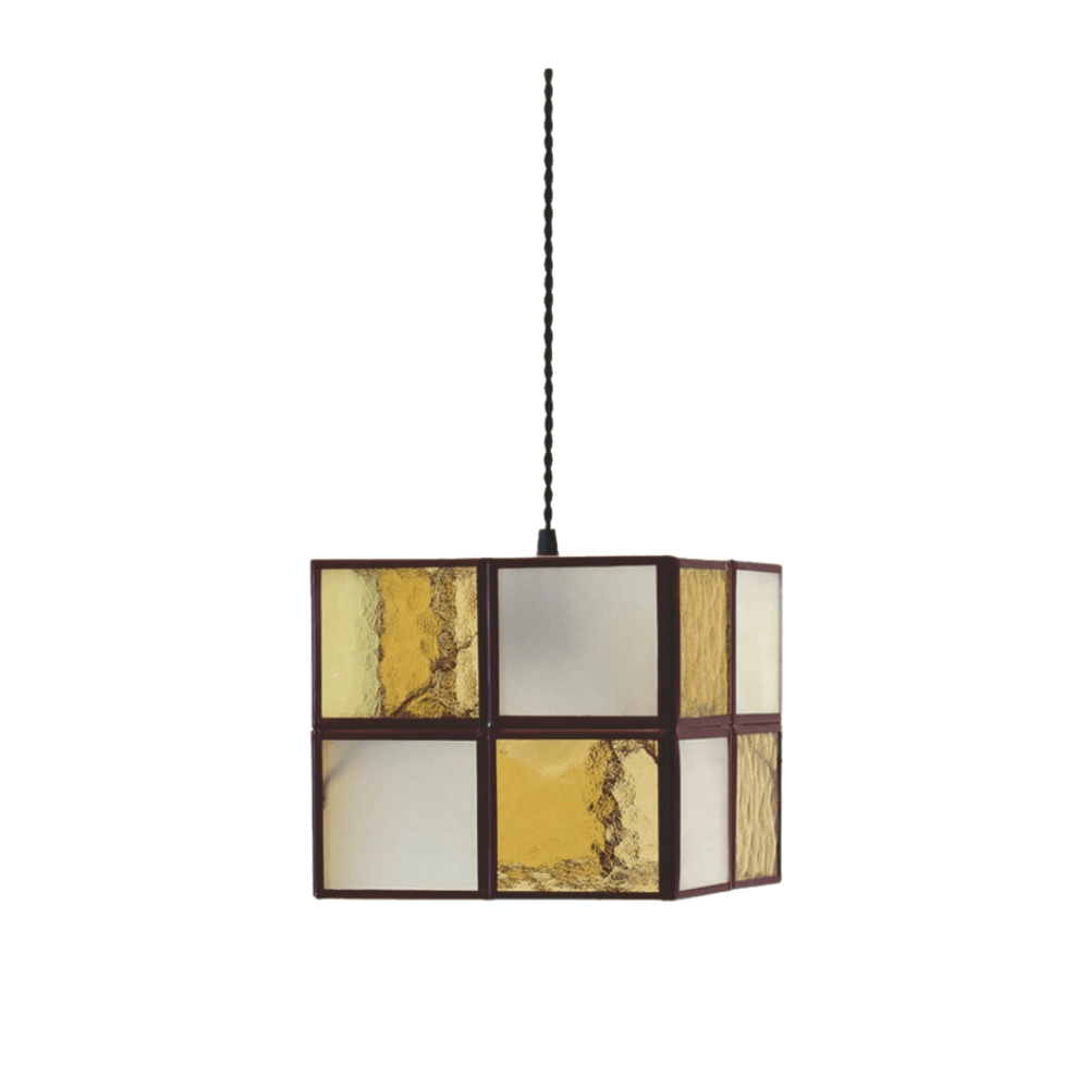 Lámpara colgante Cubo caldera catedral opalina Lámpara colgante Cubo caldera catedral opalina sin fondo