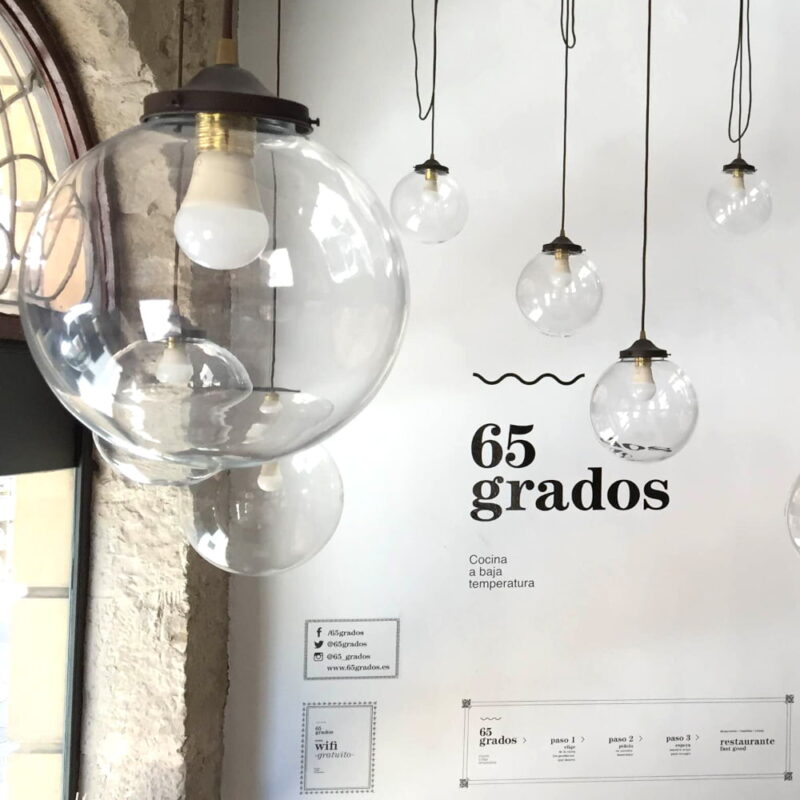 Lámparas colgantes para el Restaurante 65 Grados