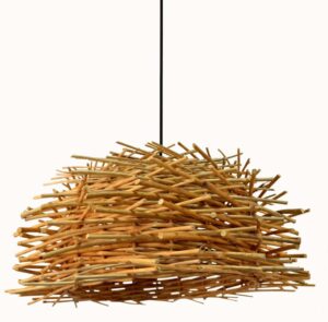 Lámpara colgante de mimbre Cancho