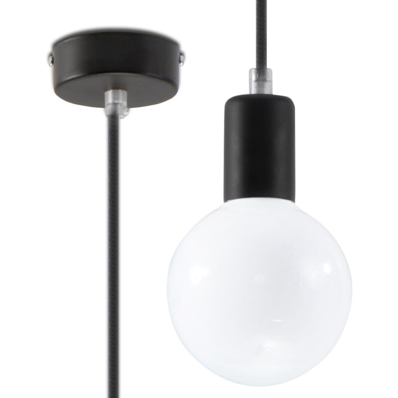 Lámpara de techo EDISON negra
