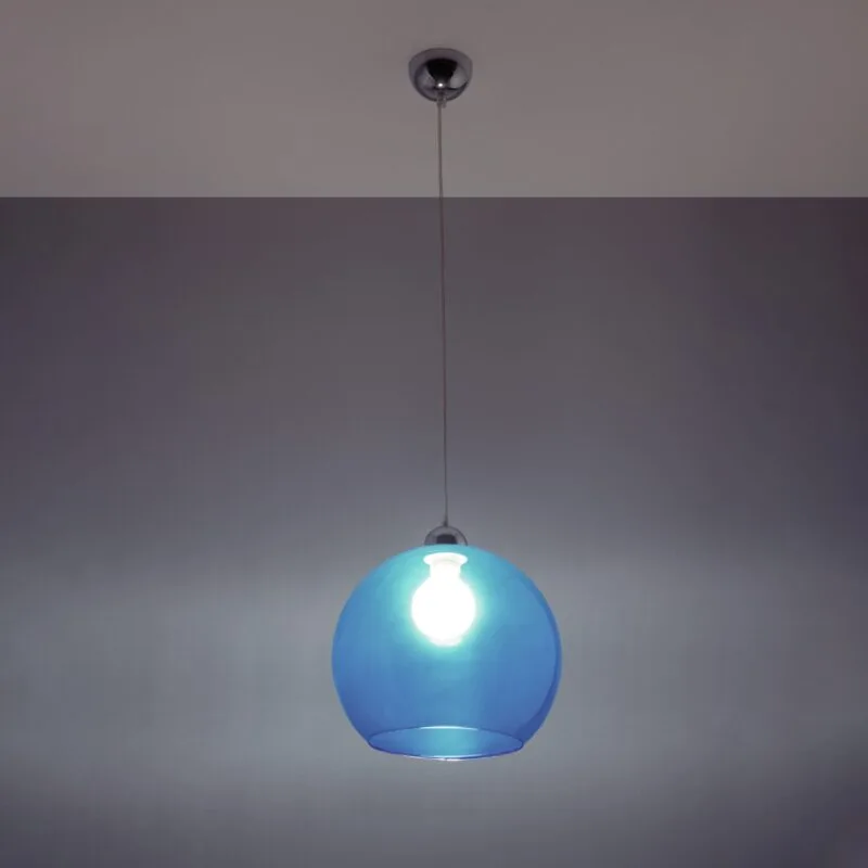 Lámpara de techo bola BALL azul encendida
