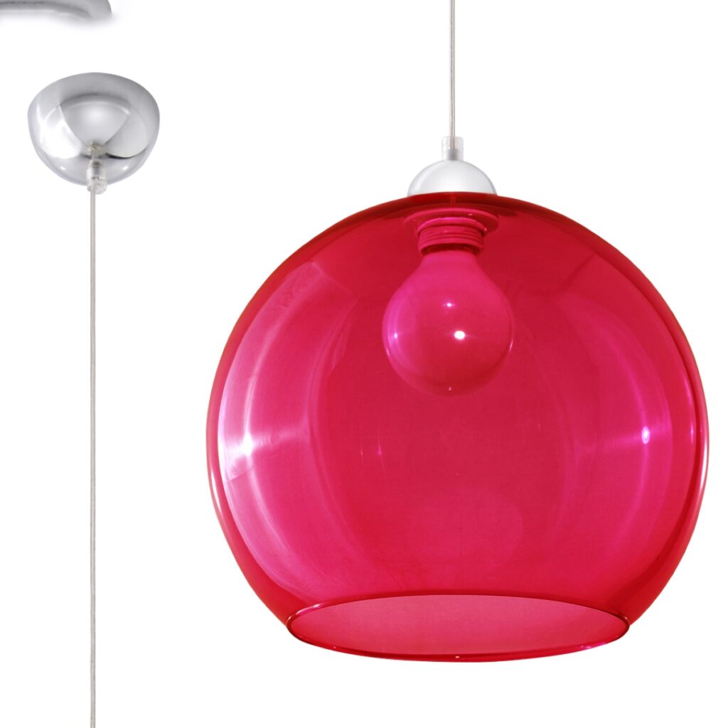 Lampara de techo bola BALL roja