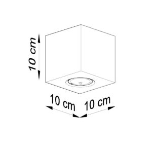 Lámpara de techo QUAD de madera natural medidas