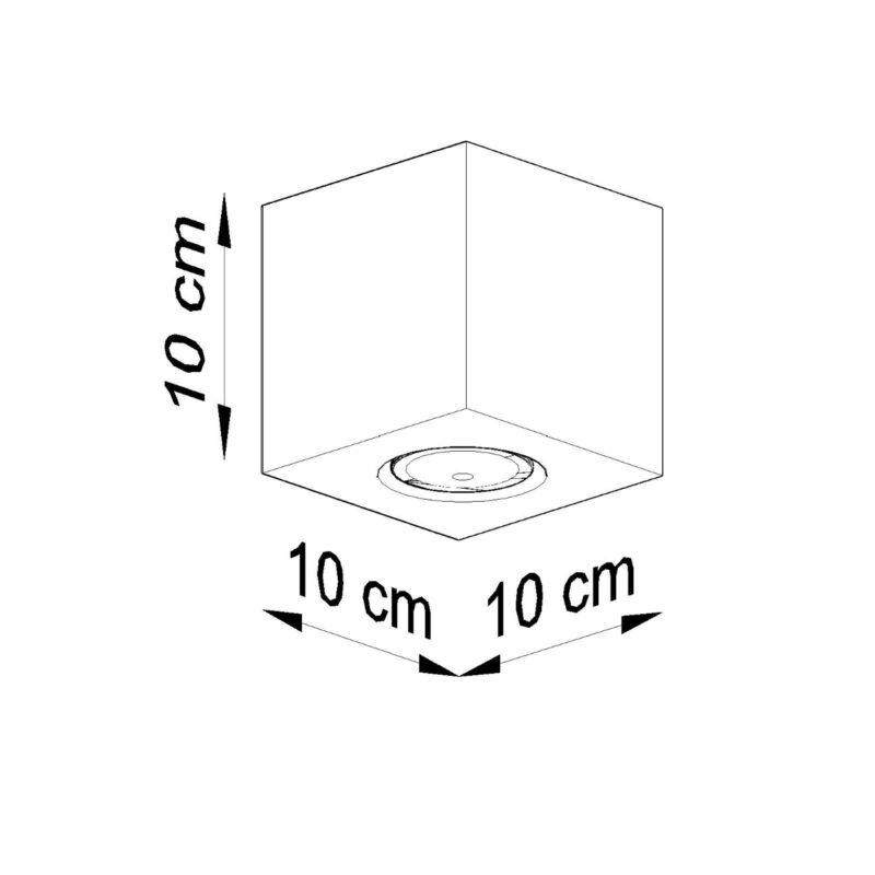 Lámpara de techo QUAD de madera natural medidas