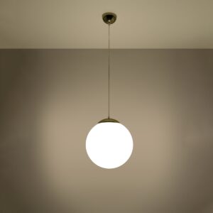 Lámpara colgante UGO 30 dorada encendida