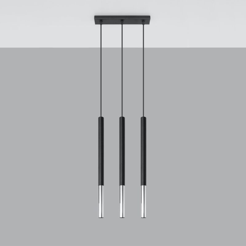 Lámpara colgante MOZAICA 3L negro/cromo precio