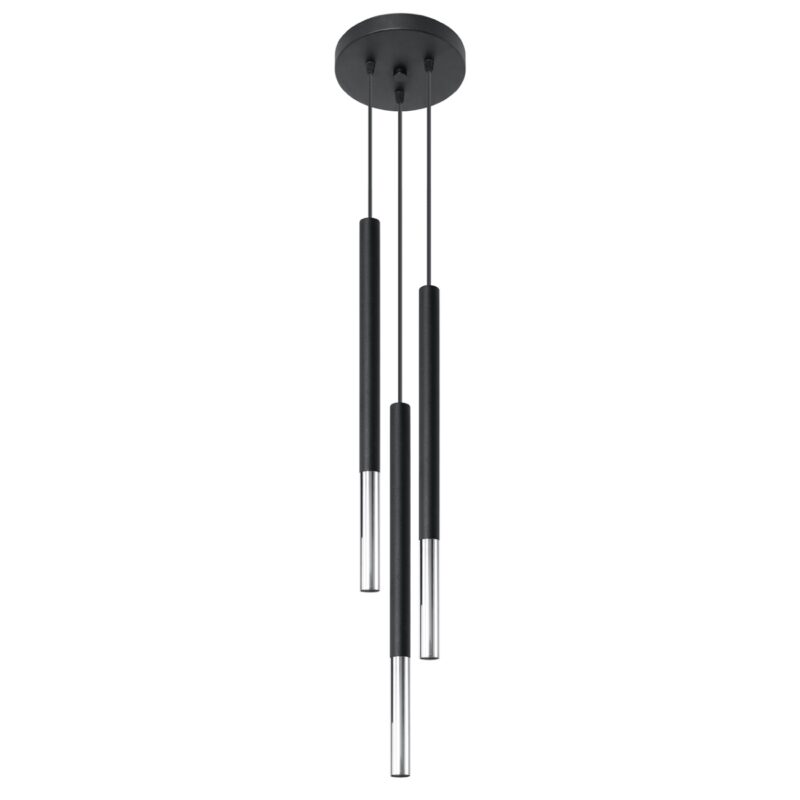 Lámpara colgante MOZAICA 3P negro/cromo