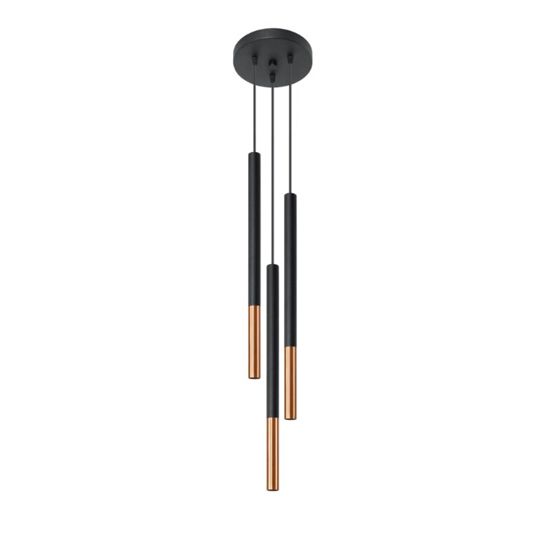 Lámpara colgante MOZAICA 3P negro/cobre
