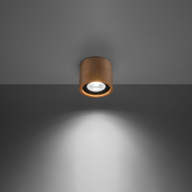 Plafón BASIC 1 de madera natural encendida