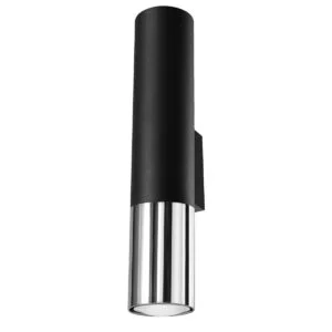 Lámpara de pared LOOPEZ negro/cromo