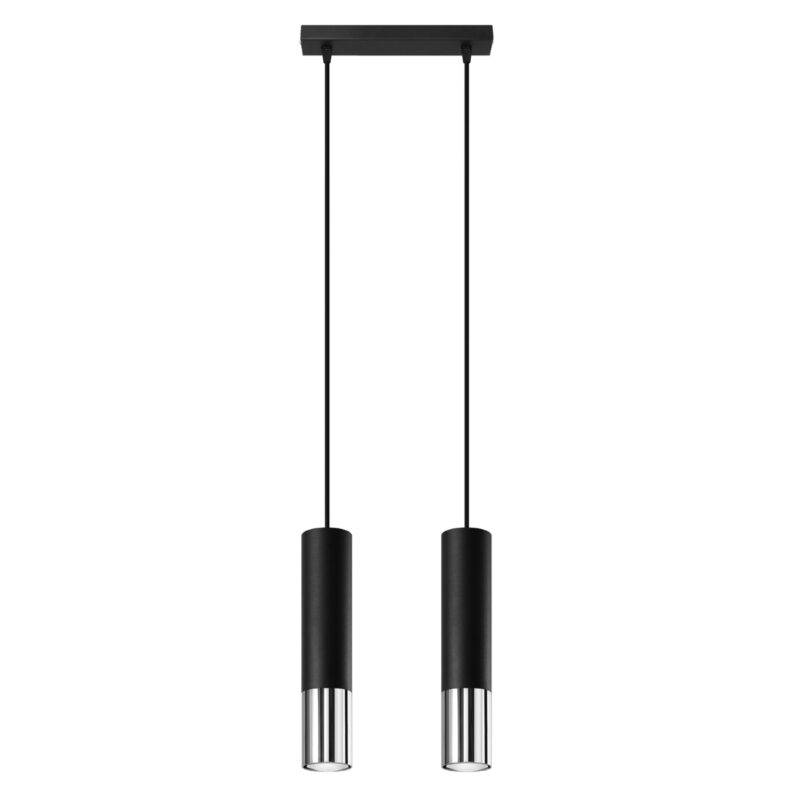 Lámpara colgante LOOPEZ 2 negro/cromo