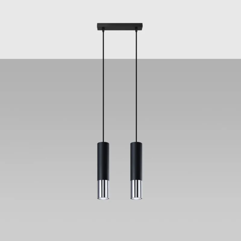 Lámpara colgante LOOPEZ 2 negro/cromo precio