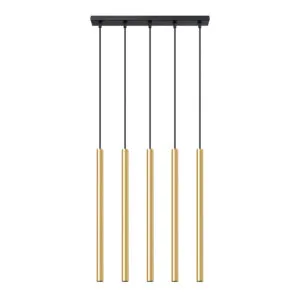 Lámpara colgante PASTELO 5L en oro pulido