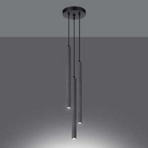 Lámpara tubular colgante PASTELO 3P de hormigon