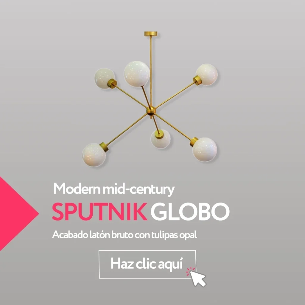 Lampara de techo dorada vintage Sputnik con tulipas opal