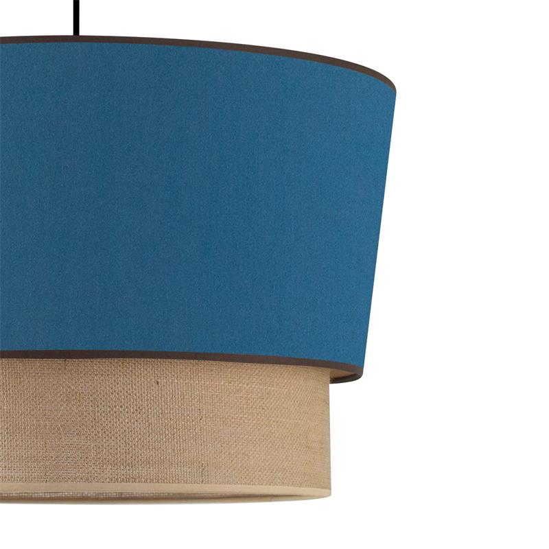 lampara-de-techo-yute-pantalla-tela-azul-olena-doble-45-cm-detalles