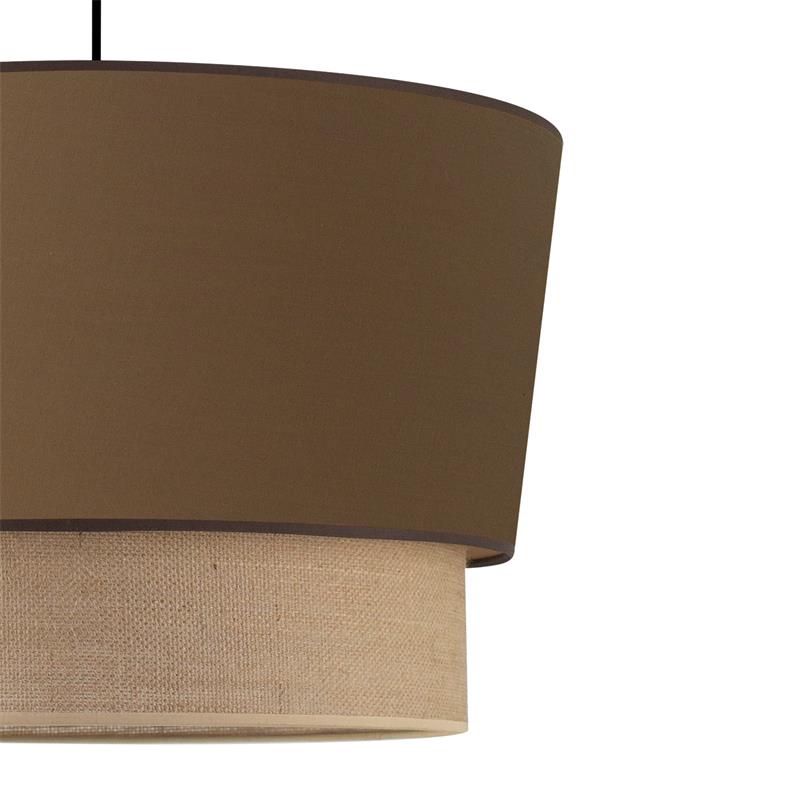 lampara-de-techo-yute-pantalla-tela-marron-olena-doble-45-cm-detalles