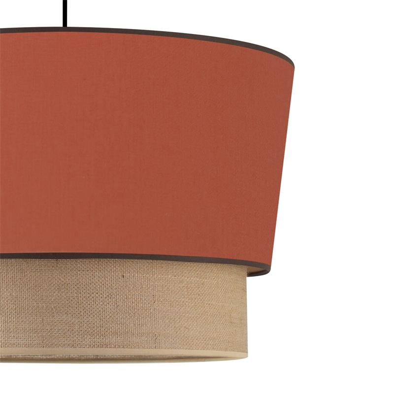 lampara-de-techo-yute-pantalla-tela-terracota-olena-doble-45-cm-detalles