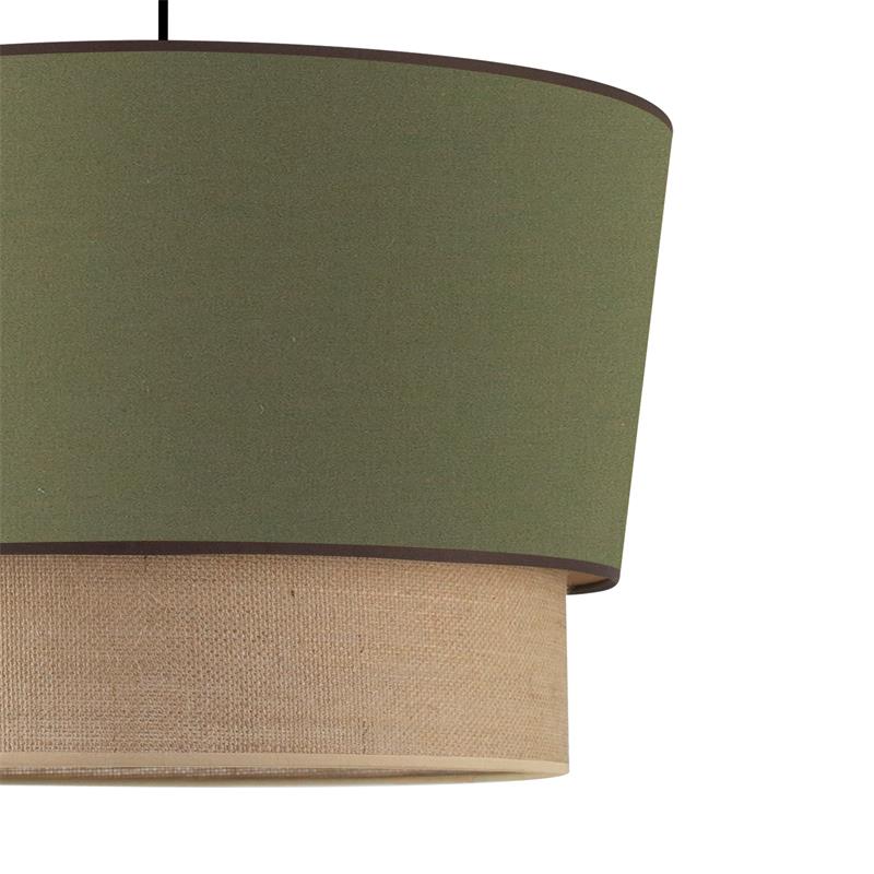 lampara-de-techo-yute-pantalla-tela-verde-oliva-olena-doble-45-cm-detalles