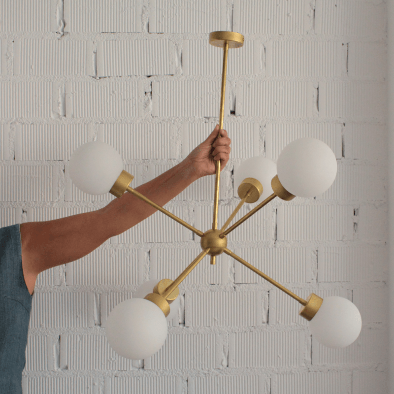 lampara sputnik dorada vintage