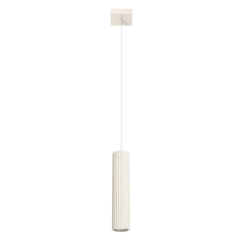 Lampara colgante tubo beige karbon 1