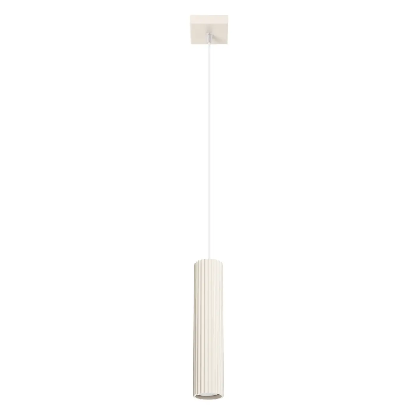 Lampara colgante tubo beige karbon 1 Lampara colgante tubo beige karbon 1