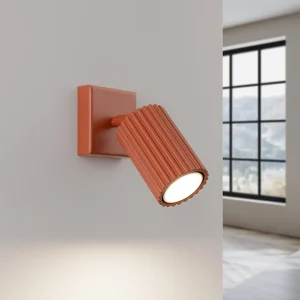 aplique de pared foco color rojo ocre