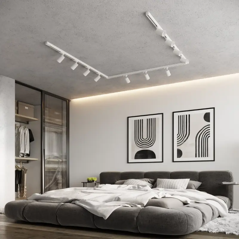 iluminar cama y armario con focos en carril