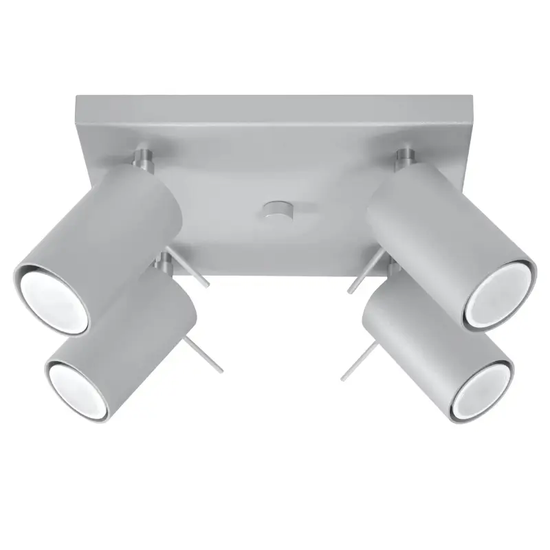 plafon de techo con 4 focos orientables ring 4 color gris plafon de techo con 4 focos orientables ring 4 color gris