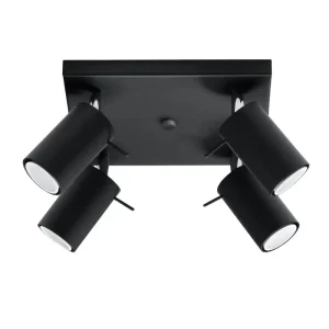 plafon de techo con 4 focos orientables ring 4 color negro
