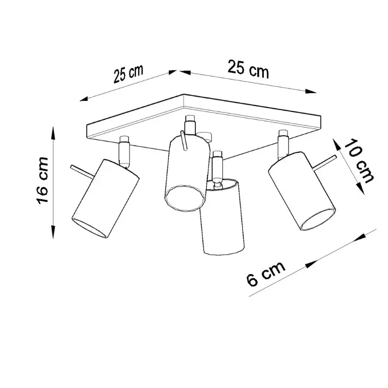 plafon de techo con 4 focos orientables ring 4 medidas plafon de techo con 4 focos orientables ring 4 medidas