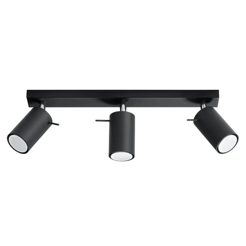 regleta tres luces color negro Ring 3 Sollux