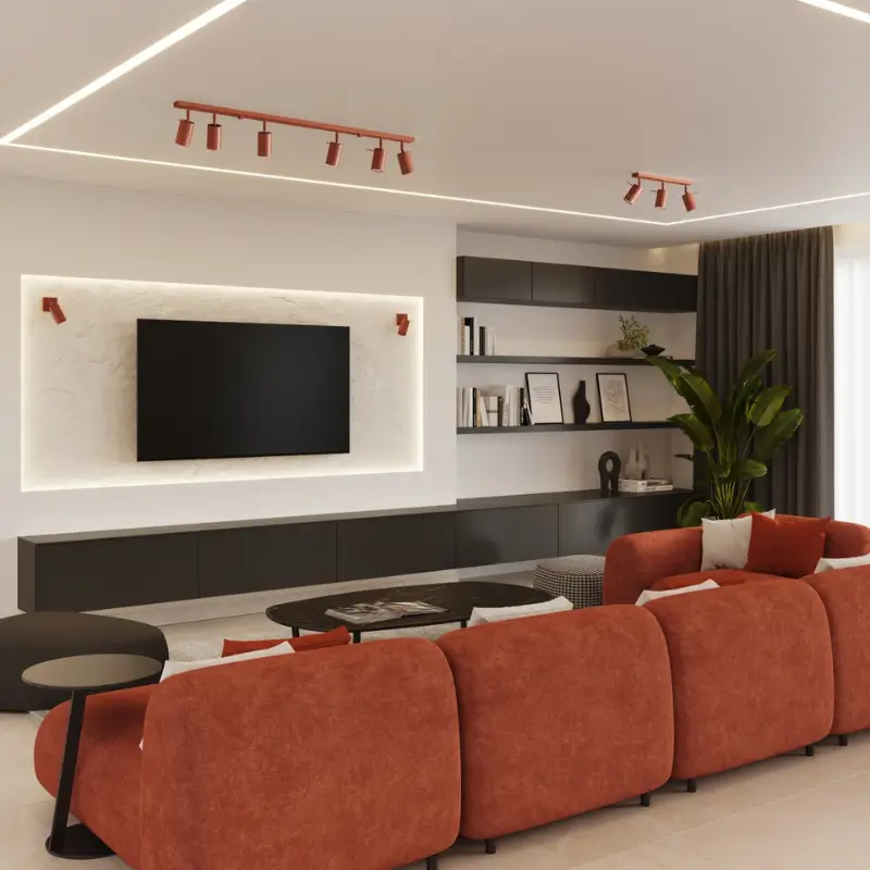 regleta de techo sollux ring 6 rojo ocre regleta de techo sollux ring 6 rojo ocre