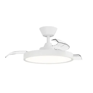 Ventilador DC sencillo con palas retractiles blanco 13m2 aspas desplegadas