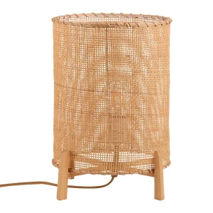 LAMPARA DE MESA DE RATAN